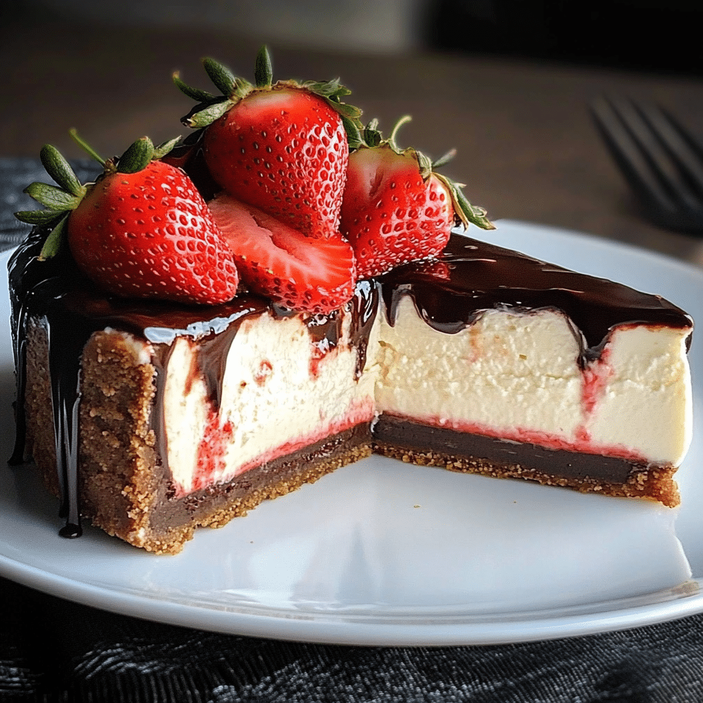 Chocolate Dipped Strawberry Cheesecake
