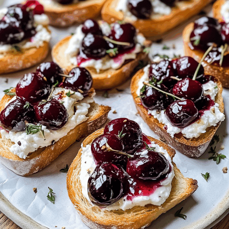 Cherry Goat Cheese crostini