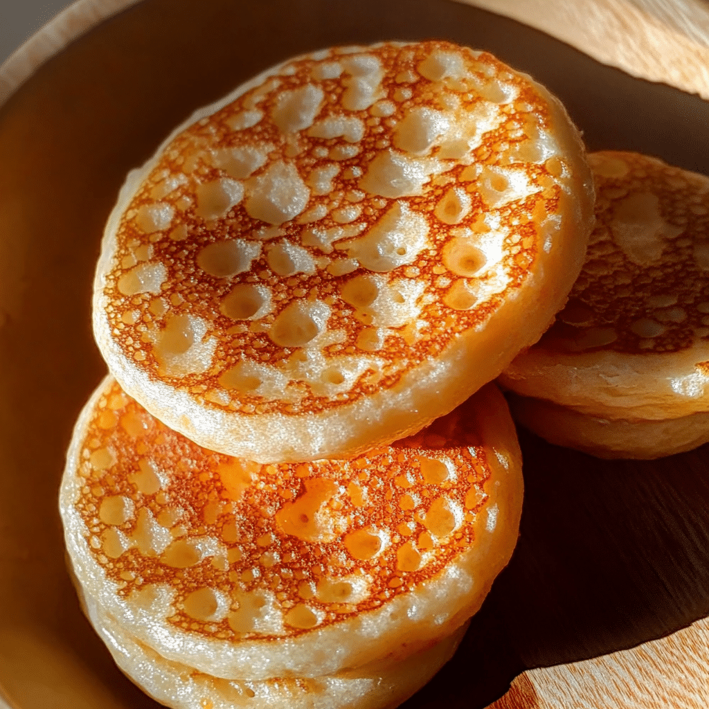 Golden Fluffy Sourdough Crumpets