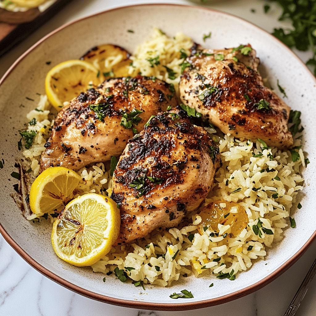 Greek Chicken and Lemon Rice