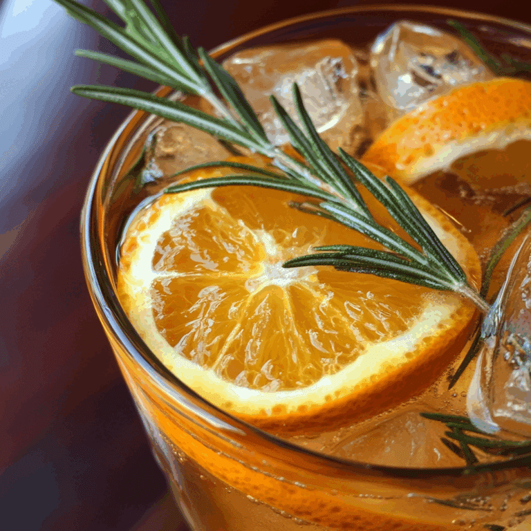 Homemade Orange Rosemary Iced Tea