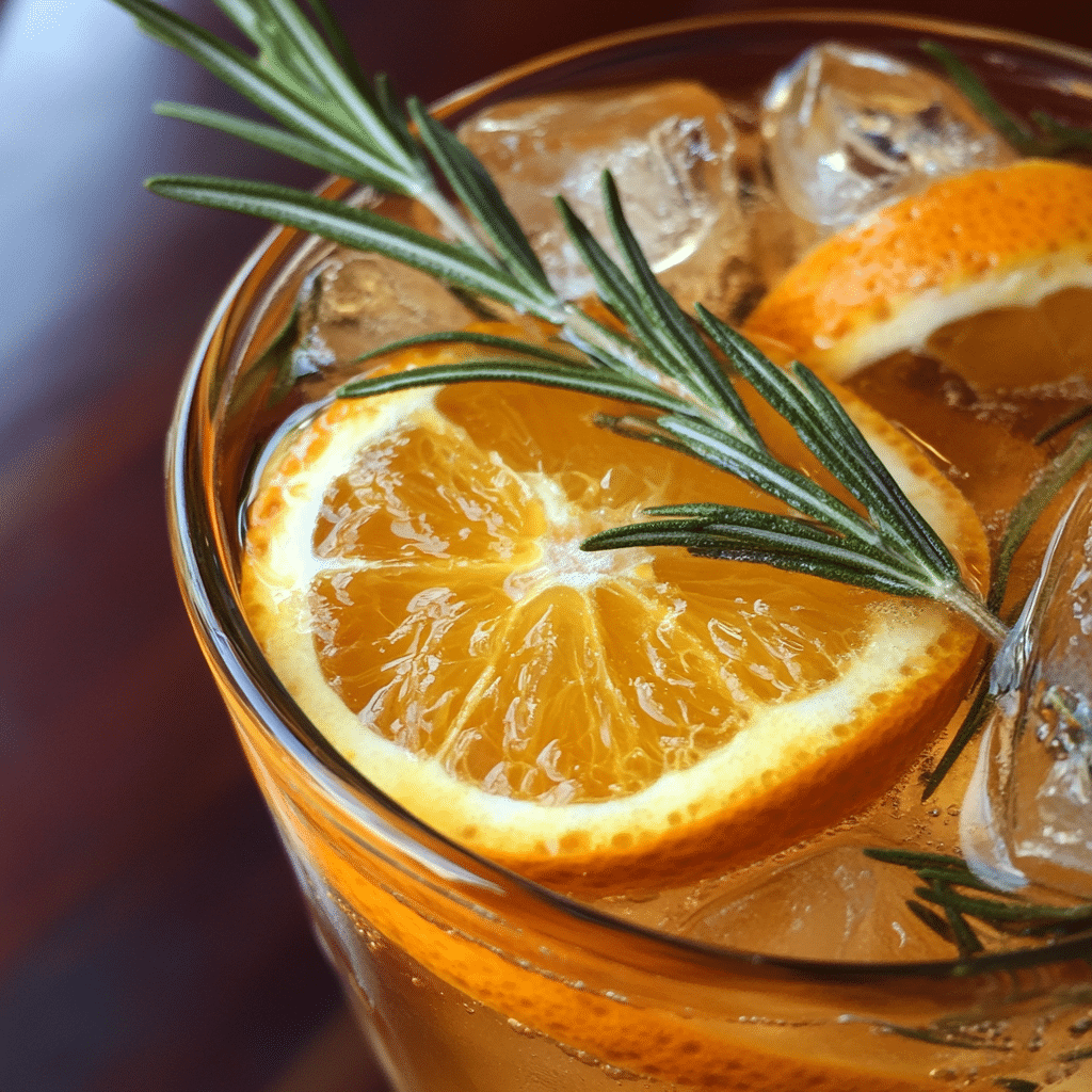 Homemade Orange Rosemary Iced Tea