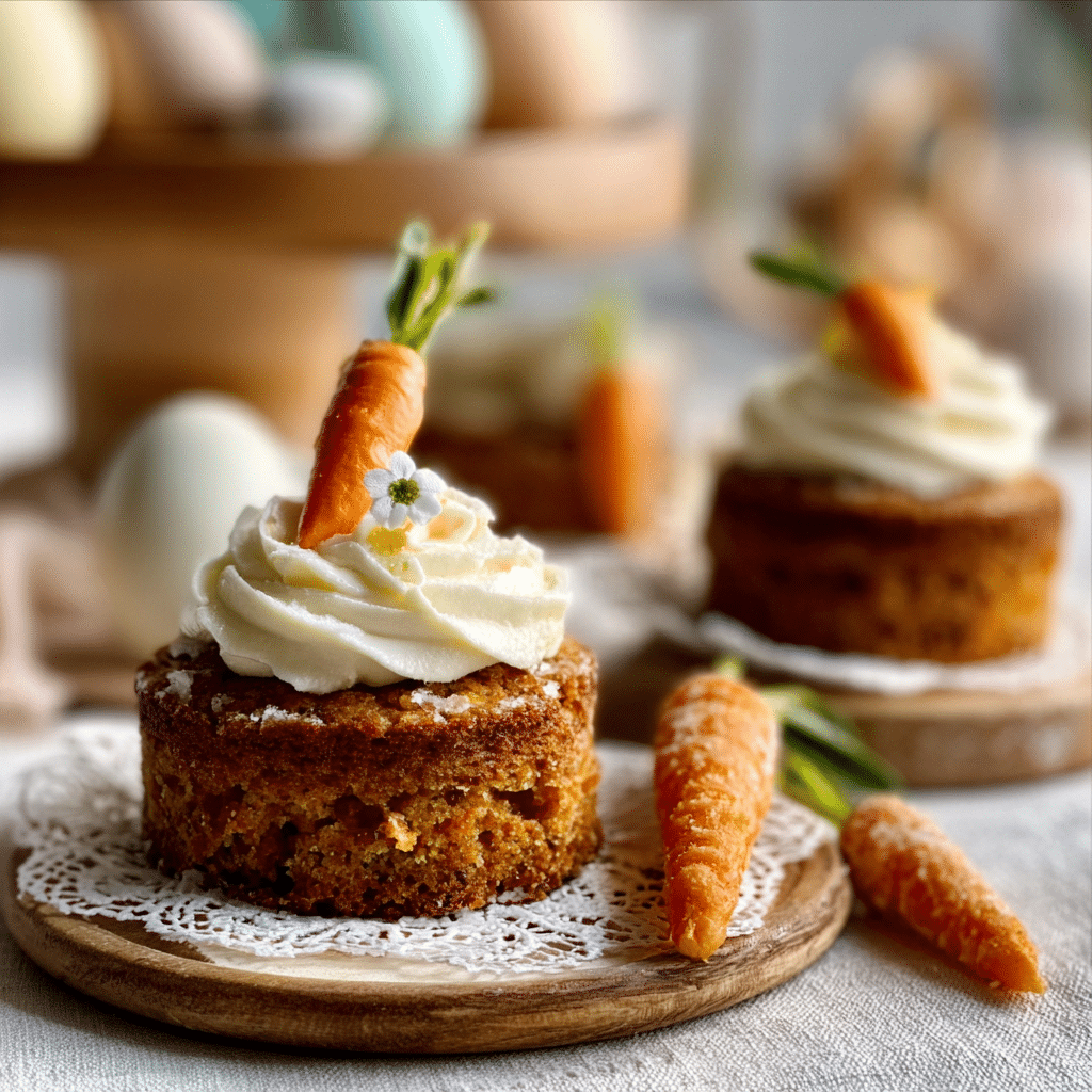 Mini Easter Carrot Cakes