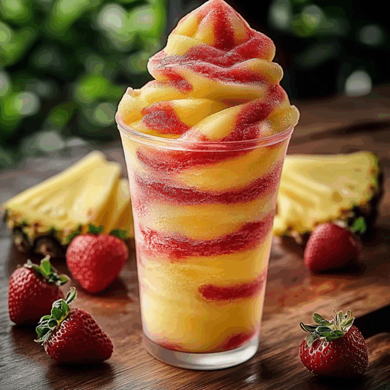 Pineapple Strawberry Swirled Slushies