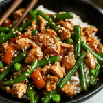 Sesame Chicken Green Bean Stir Fry