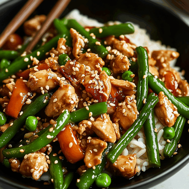 Sesame Chicken Green Bean Stir Fry