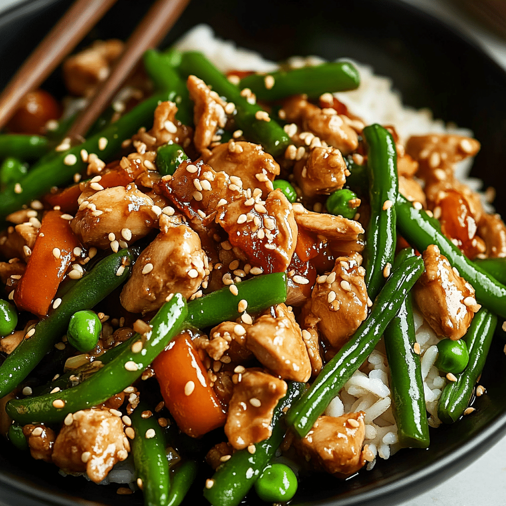 Sesame Chicken Green Bean Stir Fry