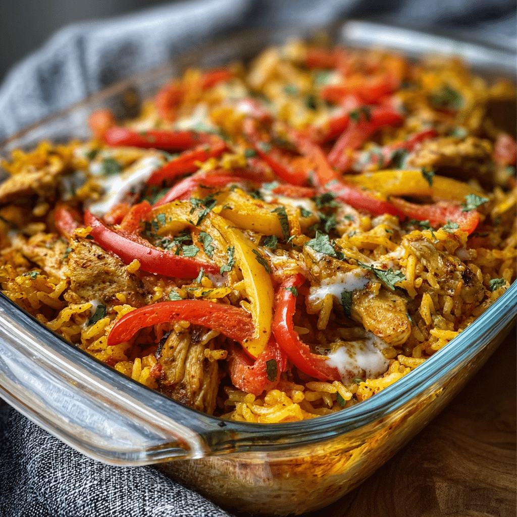 Chicken Fajita Rice Casserole
