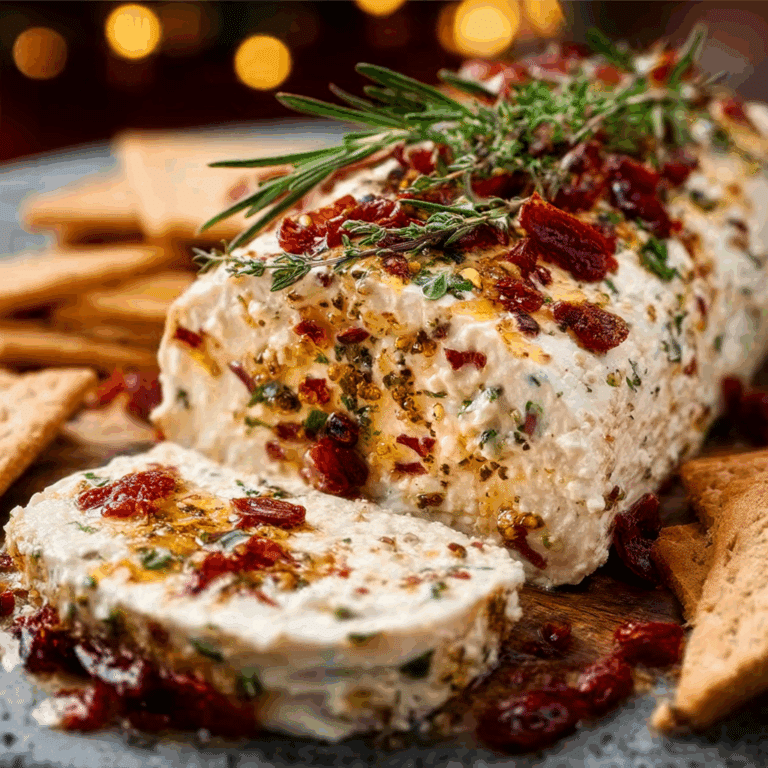 Festive Holiday Antipasto Cream Cheese Log