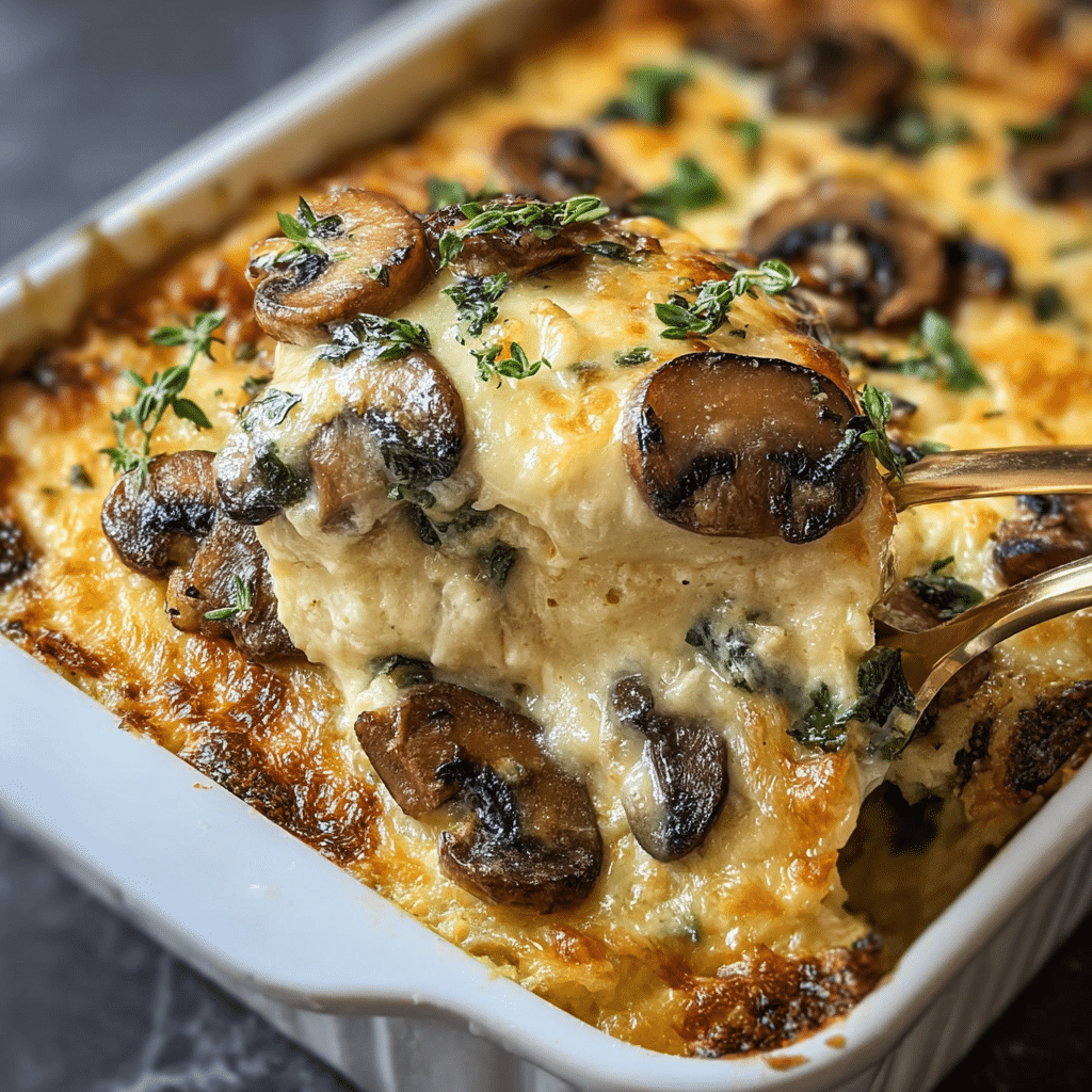 Baked Cheesy Mushroom Casserole