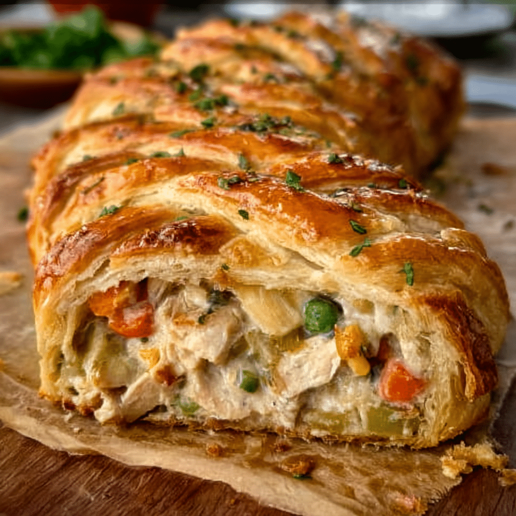 Chicken Pot Pie Crescent Braid