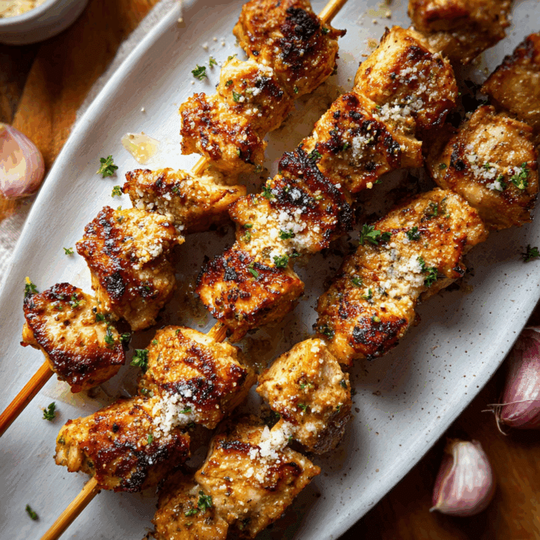 Garlic Parmesan Chicken Skewers
