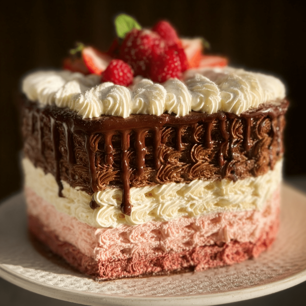 High Altitude Neapolitan Cake