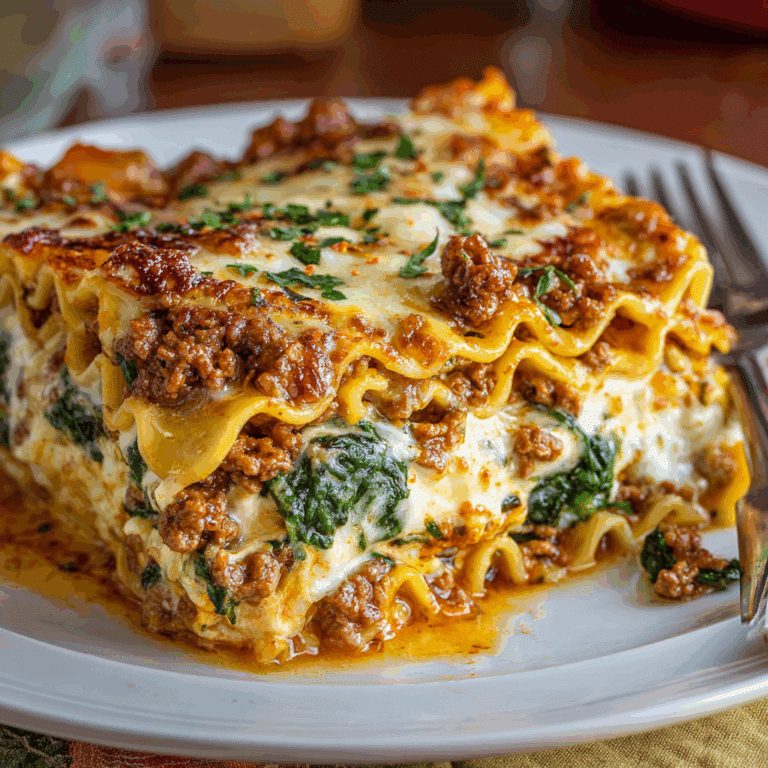 4 Cheese Beef Lasagna with Spinach