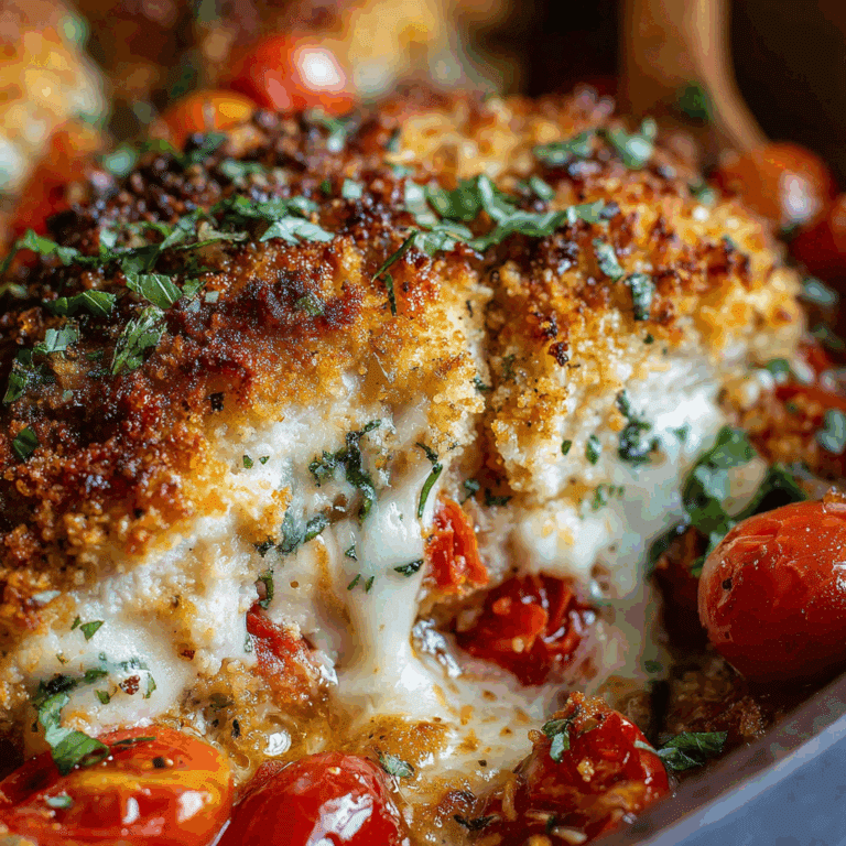 Chicken Parmesan Casserole with Mozzarella & Panko