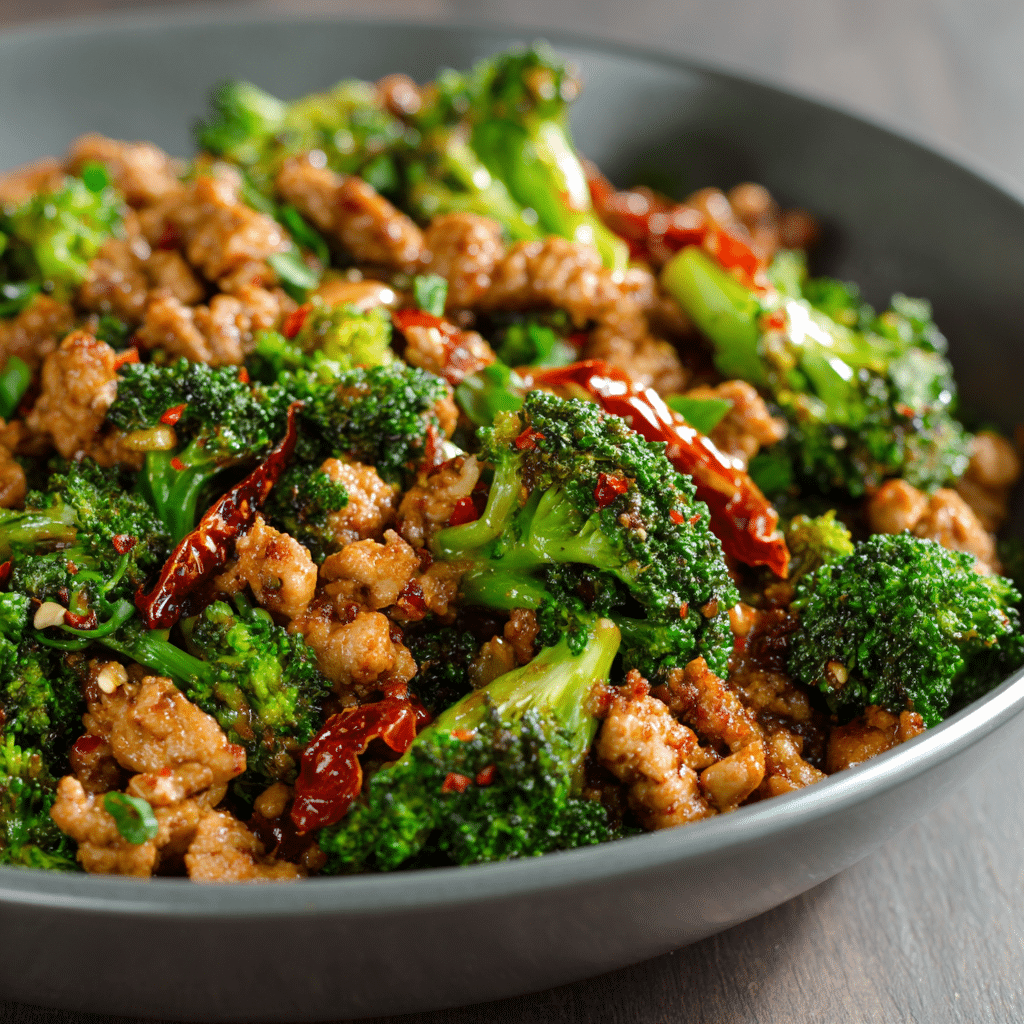 Healthy Ground Chicken & Broccoli Stir Fry