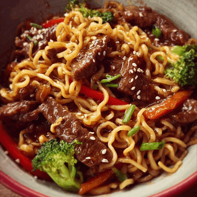 Mongolian Beef Stir-Fry with Ramen