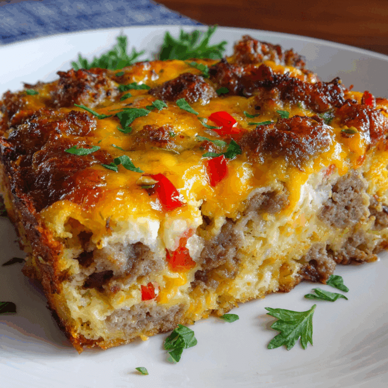Wake Up Breakfast Casserole with Sausage & Hashbrowns