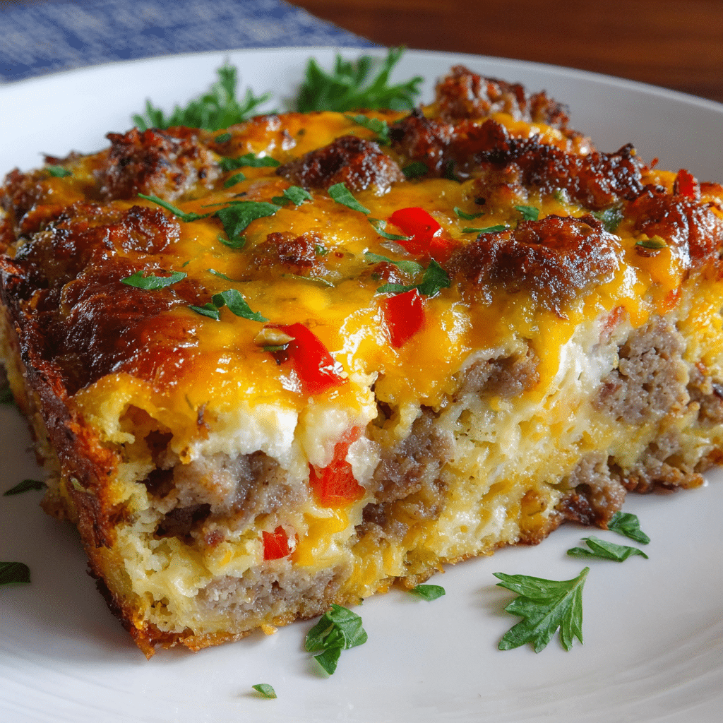 Wake Up Breakfast Casserole with Sausage & Hashbrowns