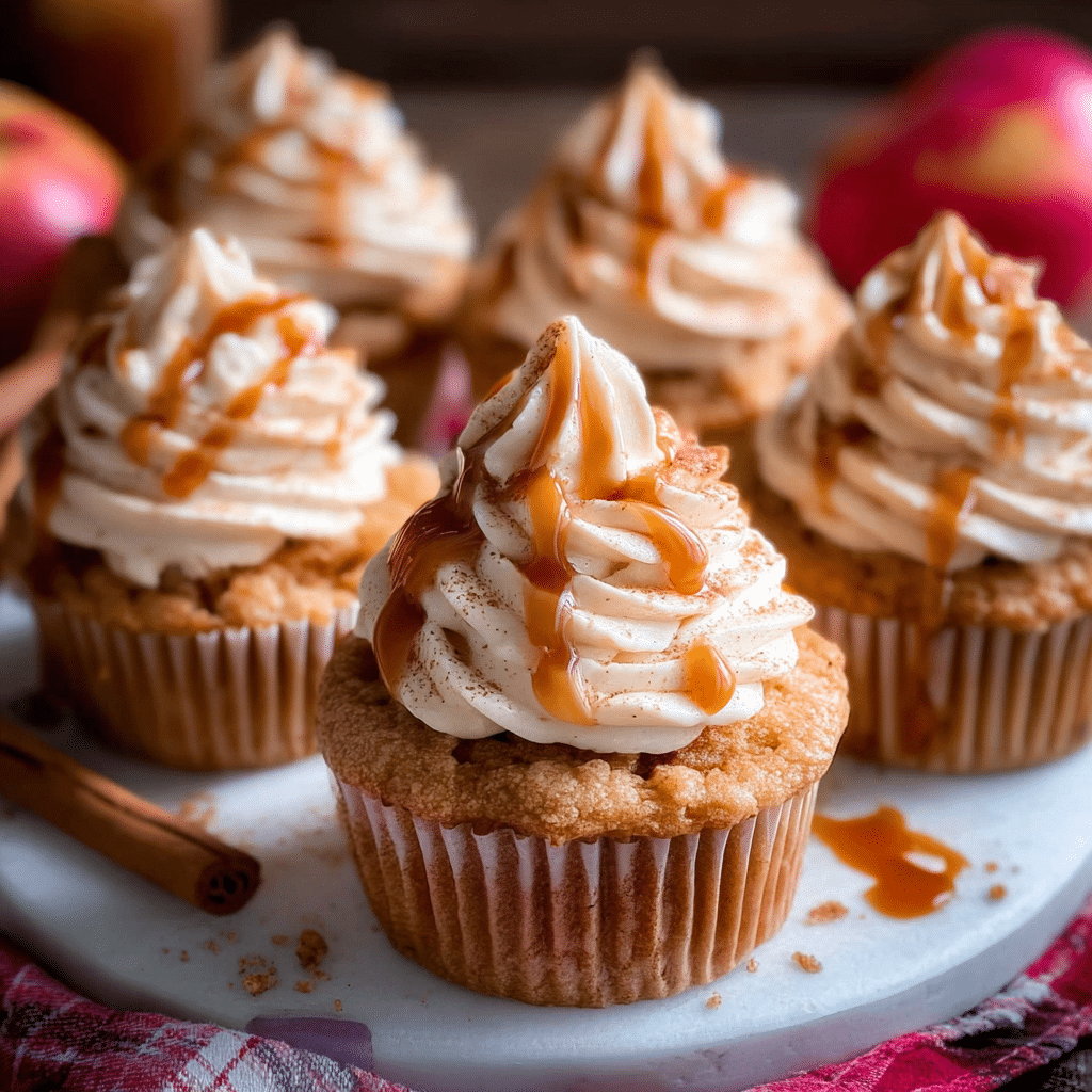 Apple Pie Cupcakes with Cinnamon Cream Cheese Frosting