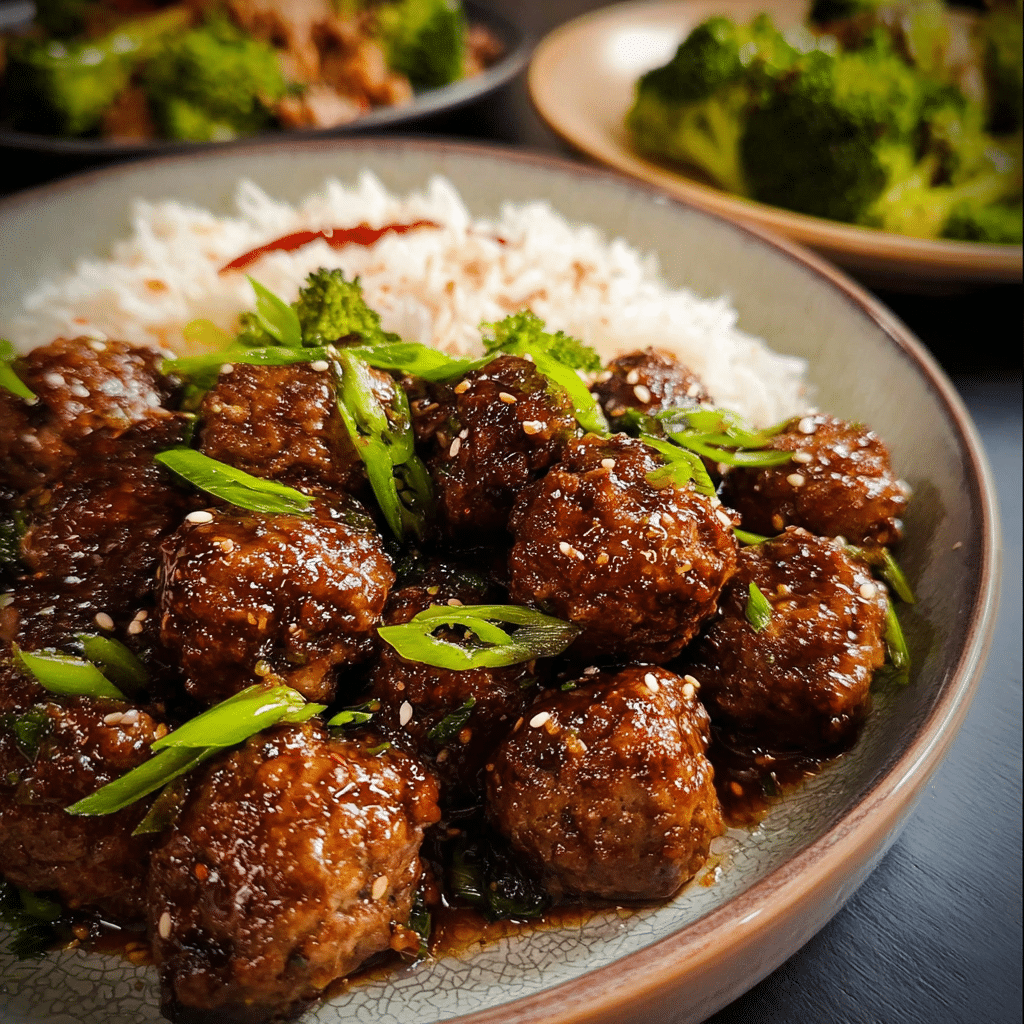 Mongolian Meatballs & Broccoli Stir-Fry