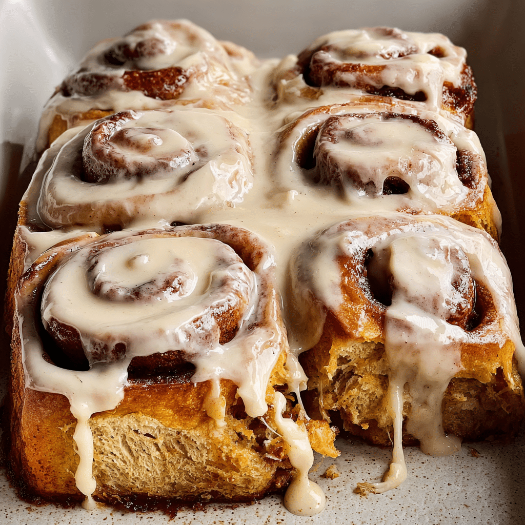Pumpkin Cinnamon Rolls with Maple Cream Cheese Icing