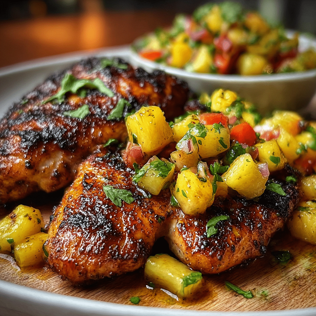 Caribbean Jerk Chicken with Pineapple Salsa