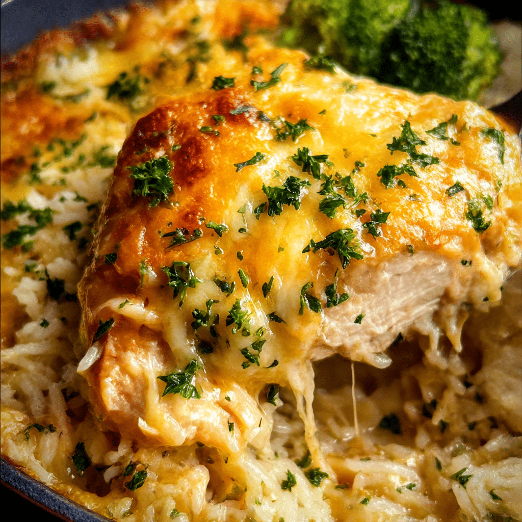 Cheesy Baked Chicken with Rice