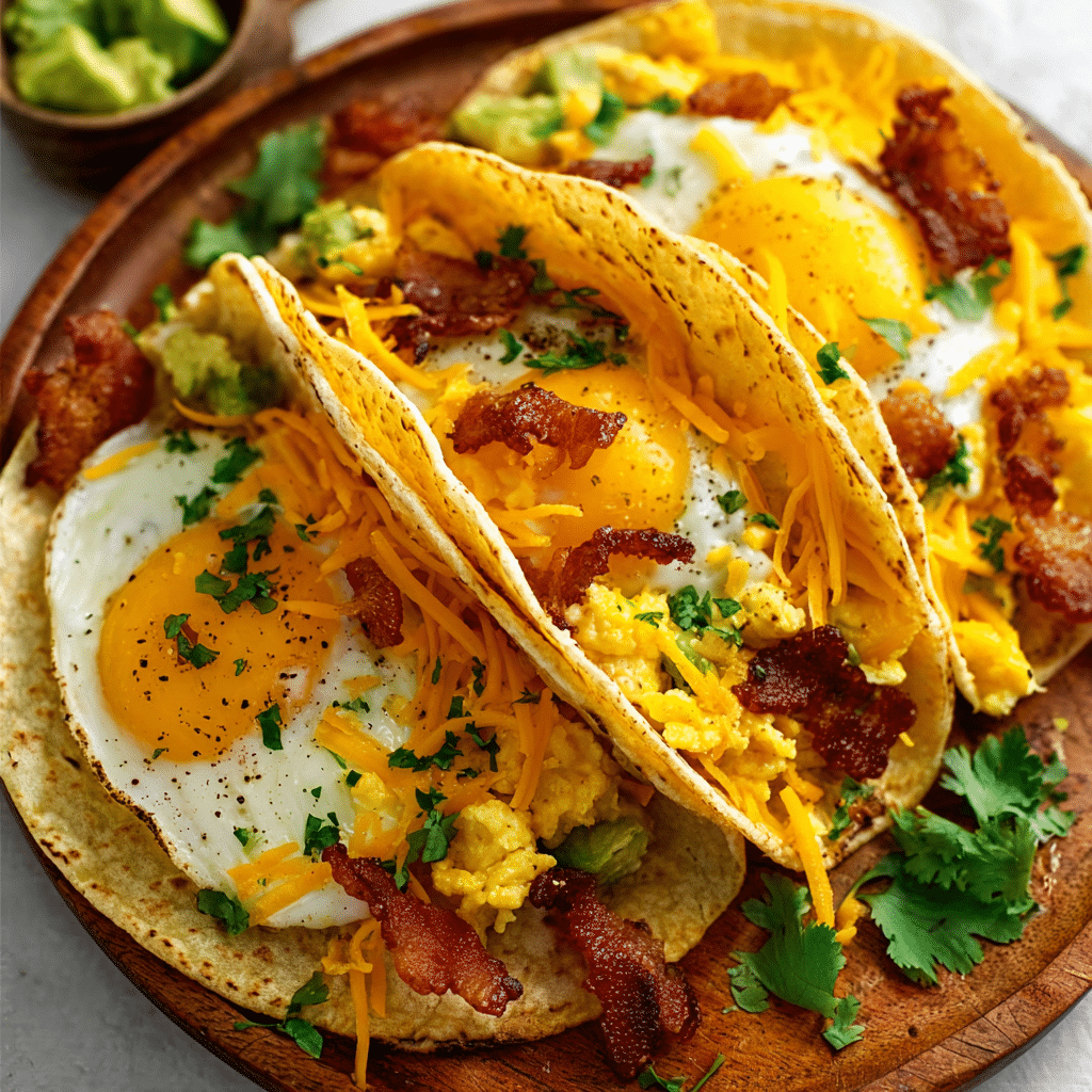 Cheesy Breakfast Egg Tacos
