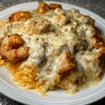 Cheesy Chicken & Shrimp Rice