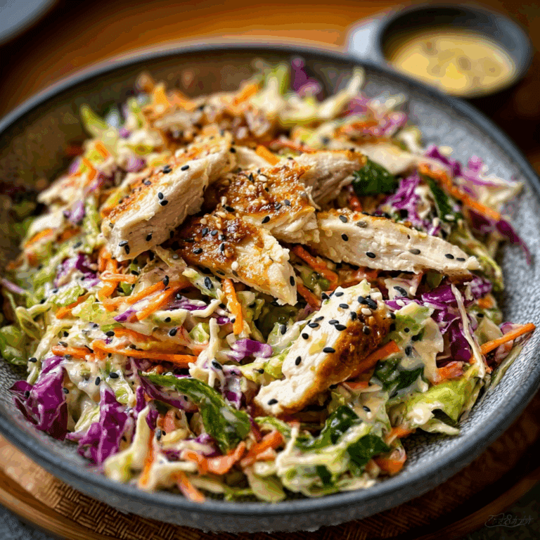 Chicken Coleslaw Salad with Ginger Sesame Dressing