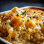 Creamy Chicken and Rice Casserole with Italian Herbs and Colby Jack Cheese
