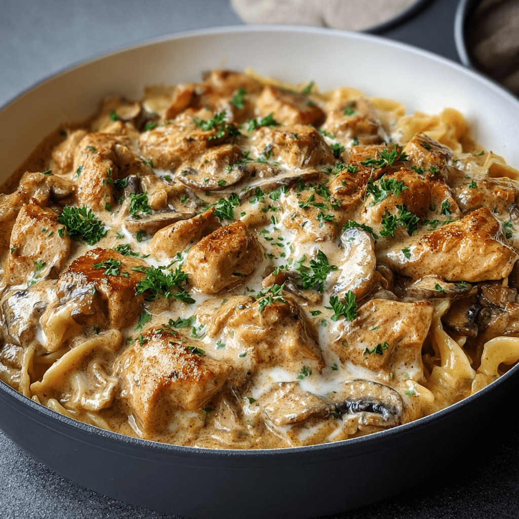 Creamy Chicken Paprika Stroganoff