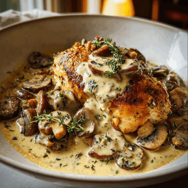 Creamy Chicken with Mushrooms & Dijon Sauce