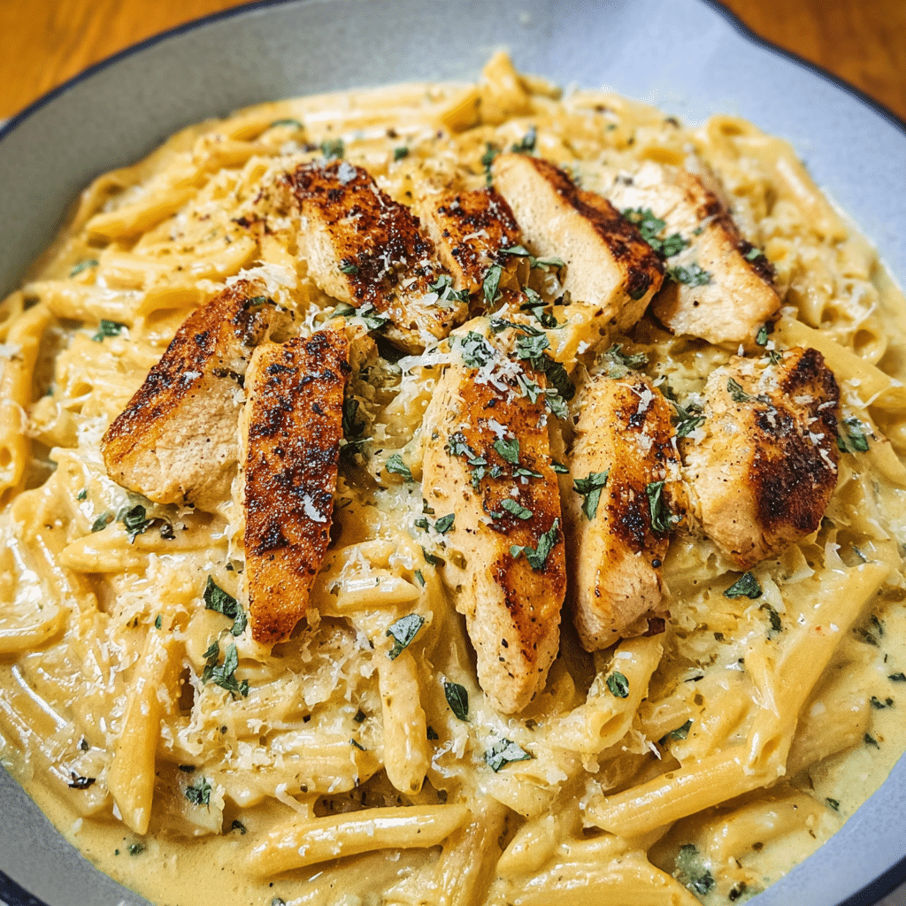 Creamy Garlic Chicken Pasta with Italian Seasoning