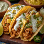 Crispy Spicy Chicken Tacos with Creamy Jalapeño Sauce
