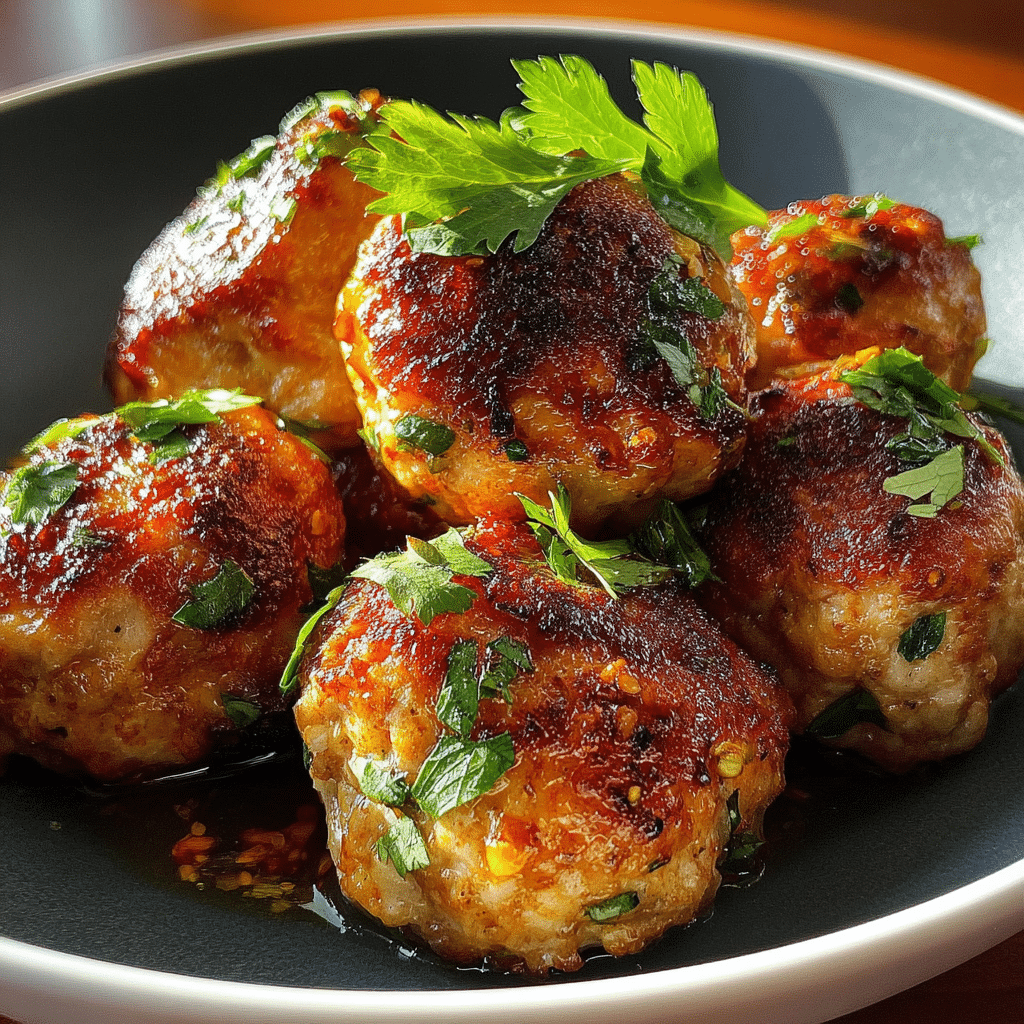 Easy Thai Baked Chicken Meatballs