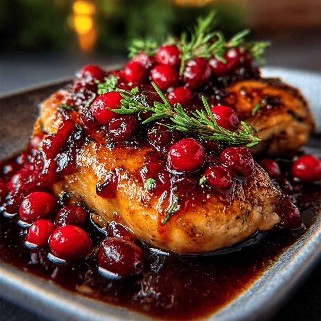 Mediterranean Chicken with Cranberry Honey Sauce