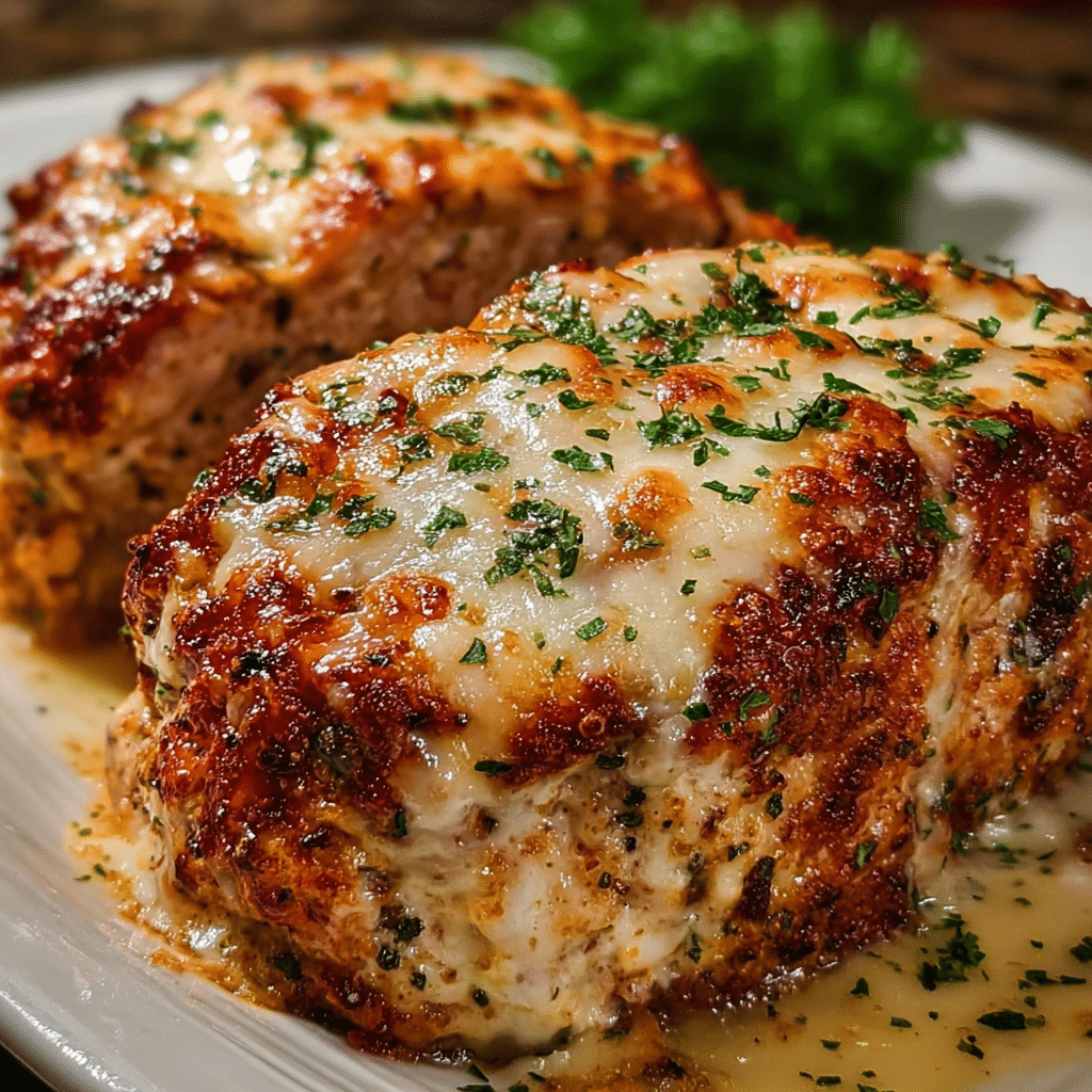 Melt-in-Your-Mouth Garlic Parmesan Chicken Meatloaf