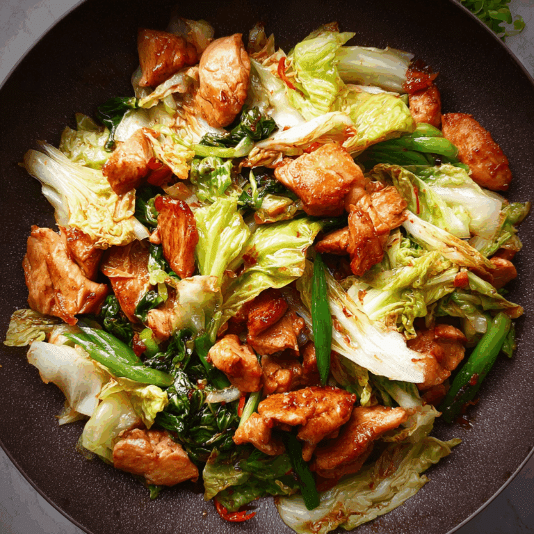 Quick & Savory Stir-Fried Chicken with Crispy Cabbage