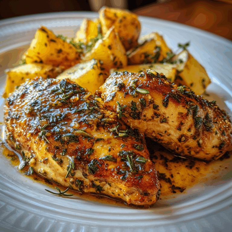 Rustic Chicken and Potatoes in Garlic Parmesan Glaze