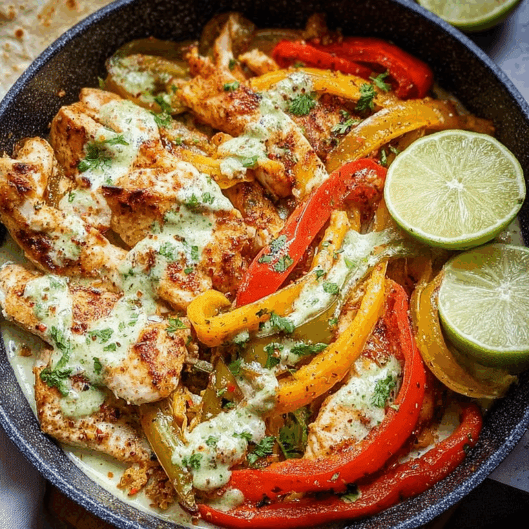 Spicy Chicken Fajitas with Creamy Jalapeño Verde Sauce
