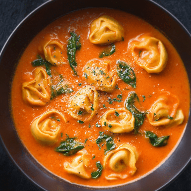 Parmesan Tomato Tortellini Soup